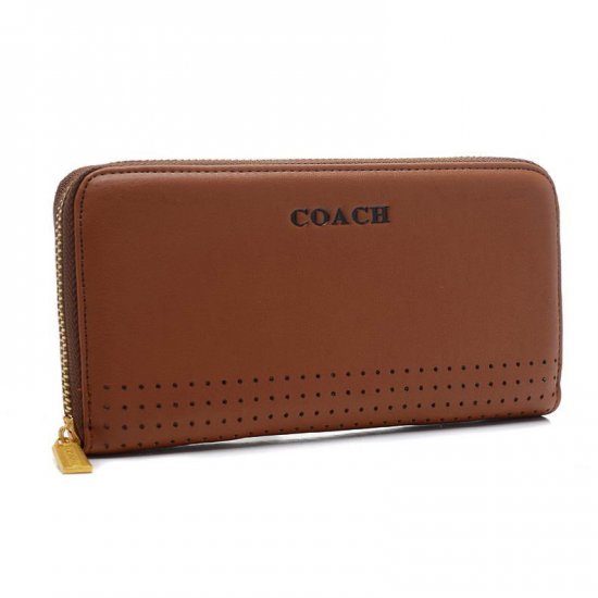 Coach Madison Perforated Large Brown Wallets BVV